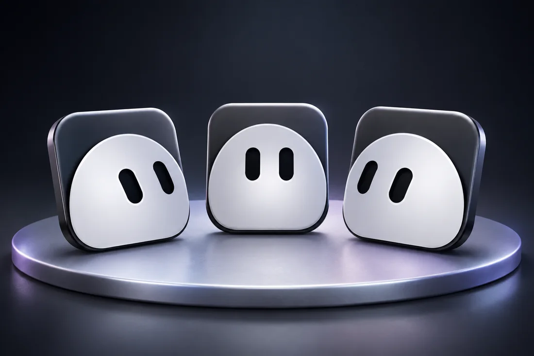 Three silver Grok Bot characters from the guide, arranged on a platform