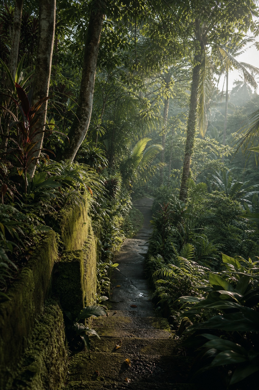 Generated Ubud jungle path scene for the STREX Bali Guide